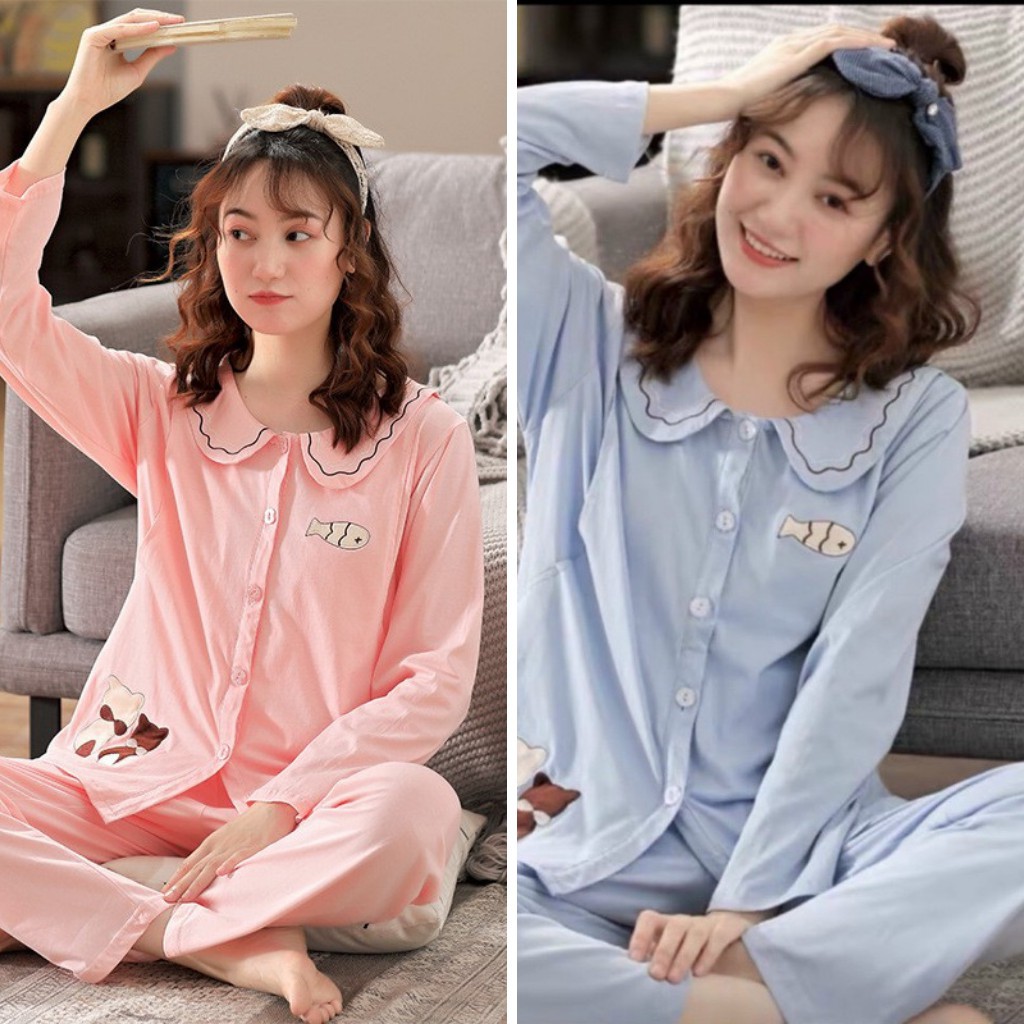 Bộ đồ bầu sau sinh Chicmom hình con Cá mặc nhà, chất thoáng mát, rộng rãi, dễ cho bé ti A032
