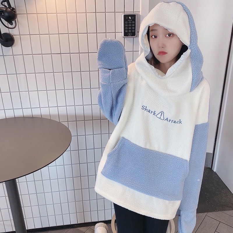 Áo Hoodie nỉ nam nữ Lông Cừu trần bông form rộng kiểu sweater unisex phong cách Hàn Quốc Ulzzang