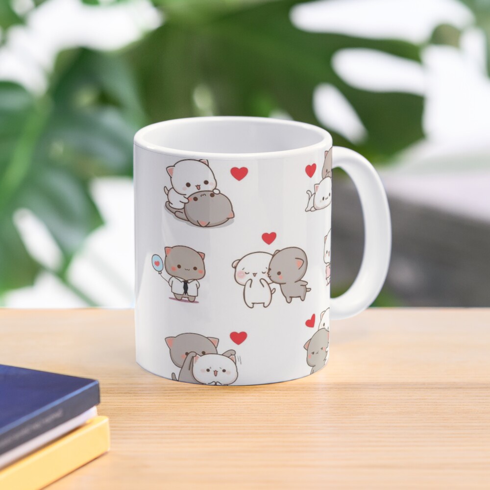 Cốc sứ in hình cute mochi cat panda gấu cốc uống nước