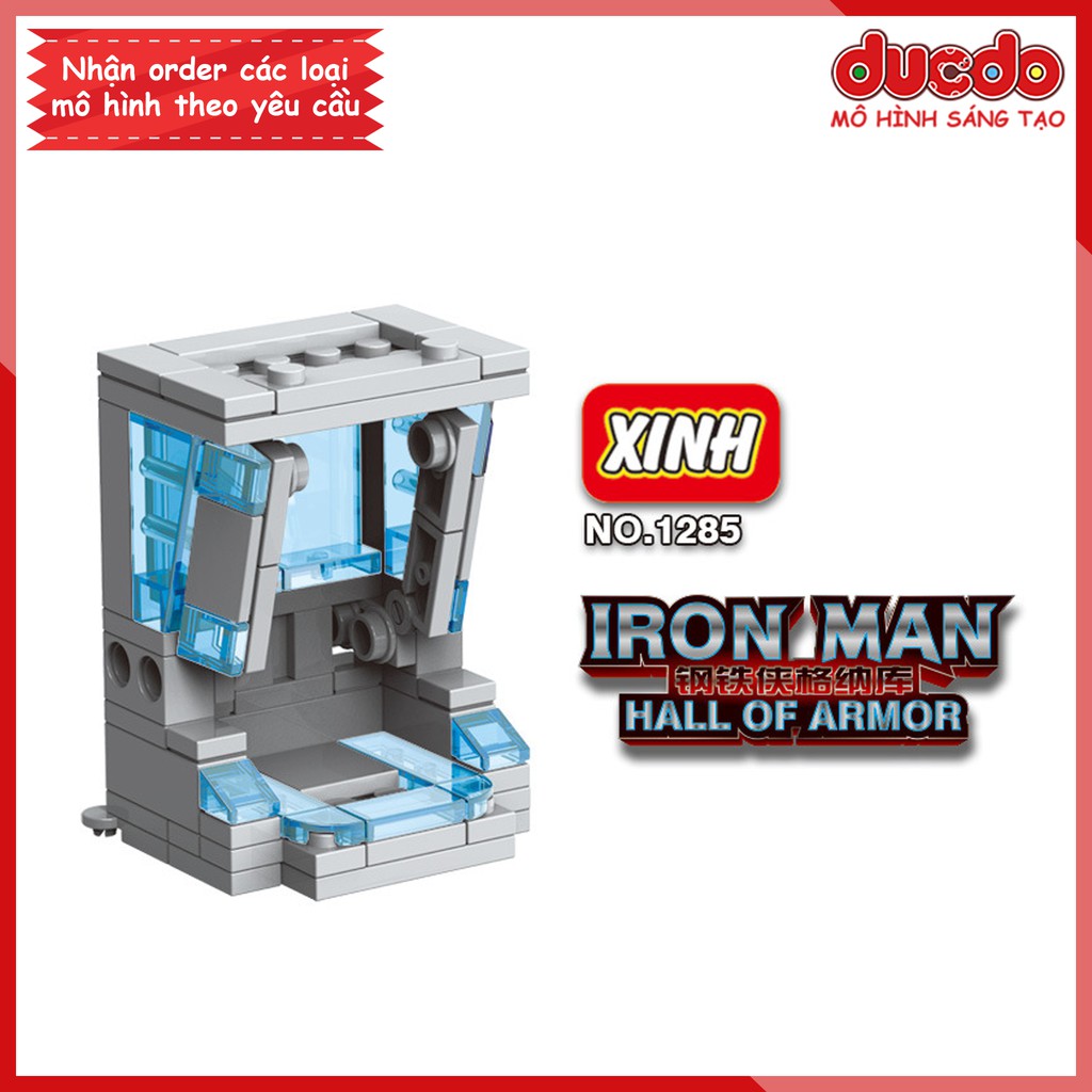 Ngăn trưng bày Iron Man Hall of Armor - Đồ chơi Lắp ghép Xếp hình Mô hình Mini Minifigures EndGame Xinh 1285