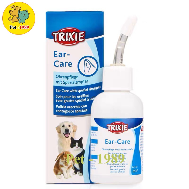 [Mã 159FMCGSALE giảm 8% đơn 500K] 🐶 Dung dịch vệ sinh tai TRIXIE Ear Care 👂Ohrenpflege 50ml cho thú cưng🐶