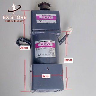 Motor giảm tốc 40w/90w 220vac spg ggm kèm bộ điều khiển tốc độ + hộp giảm tốc