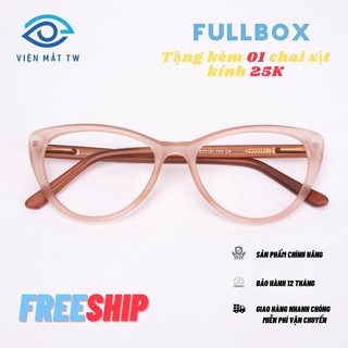 Kính cận mắt mèo cốt kim loại bọc nhựa Ultem siêu sang Vienmattw1.Official-8013+Nhận cắt CẬN VIỄN LOẠN chất lượng cao