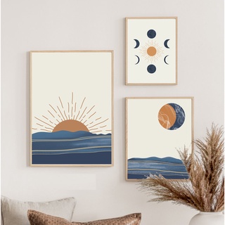 Set 3 tranh canvas treo tường trang trí phòng khách, phòng ngủ X03
