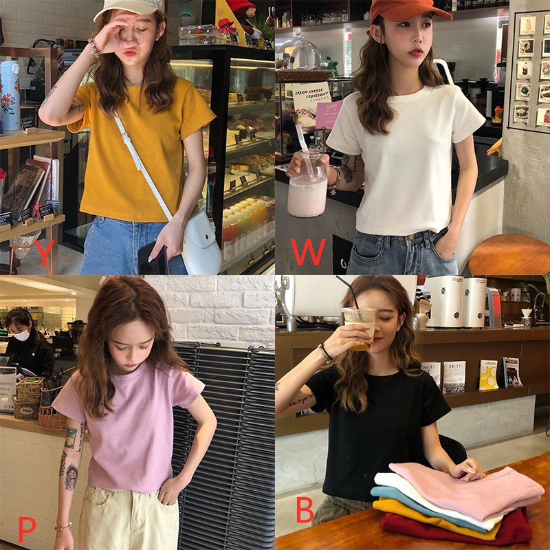 Áo Thun Nữ Cổ Tròn Ngắn Tay Thời Trang