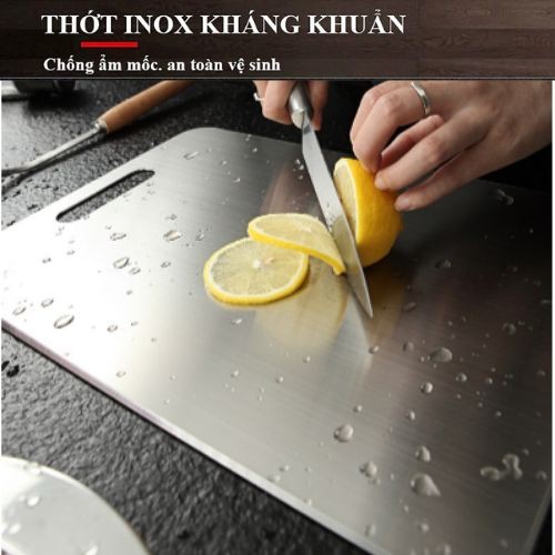 THỚT INOX CAO CẤP 304 - KHÁNG KHUẨN CHỐNG NẤM MỐC SIZE 33.5 x 23 cm