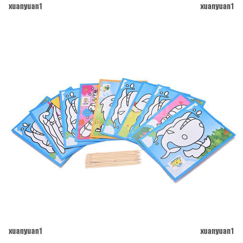 Set 10 Tranh Cạo Cỡ Nhỏ 9 * 12CM Cho Bé