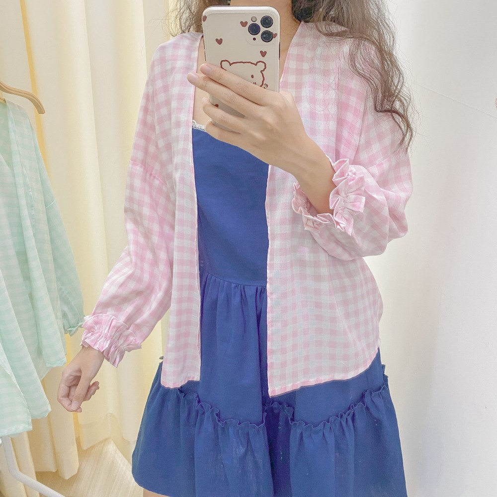 Sumire Store Áo kimono Caro Hồng