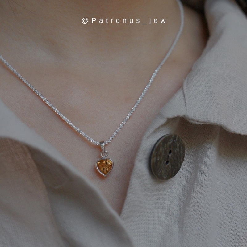 Dây Chuyền Citrine Tim Vàng Đậm DCCVD22A Patronus