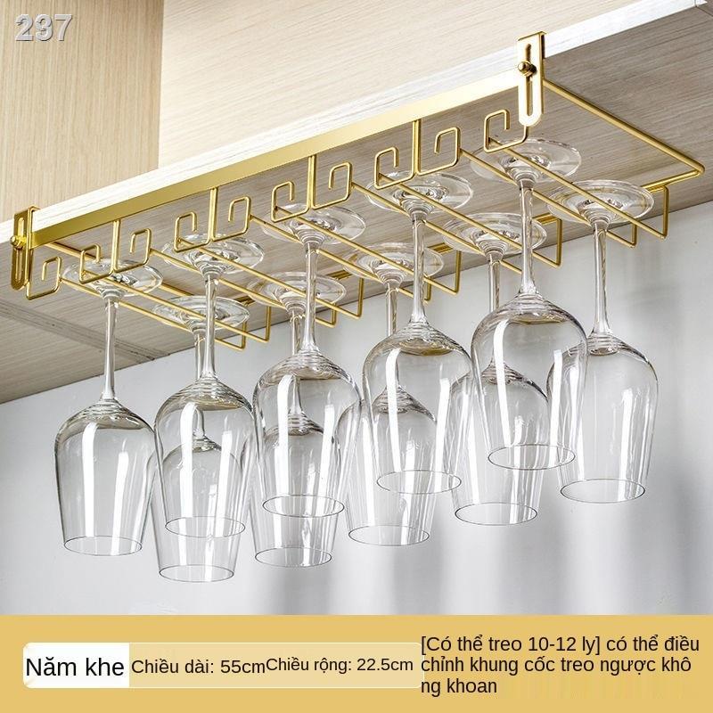 ✕✉23【bán chạy】Hộp đựng ly rượu không đục lỗ úp ngược gia đình treo kệ tủ có đinh sáng tạo ánh sang trọng