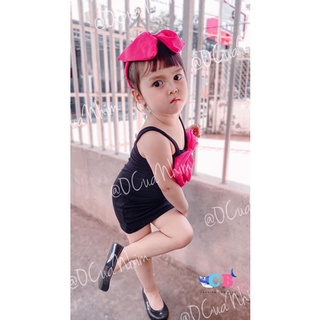 Set váy body dây nơ cho bé gái