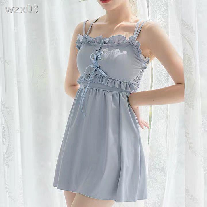 màu xanh nhạt, váy một mảnh nữ bảo bối, sinh viên phiên bản Hàn Quốc, hot girl suối nước nóng, quần đùi gợi cảm, | BigBuy360 - bigbuy360.vn