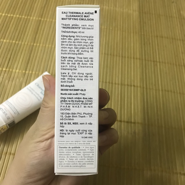 Nhũ tương giảm nhờn mụn da nhạy cảm Avene Cleanance Mat Emulsion 40ml