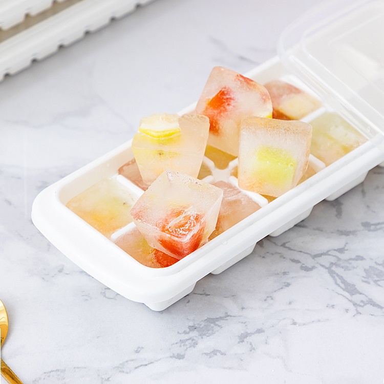 Khay Làm Đá Tủ Lạnh 12 Viên Có Nắp Đậy 26x4X9cm