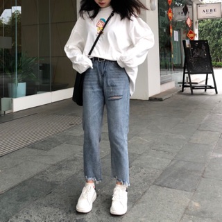 Uni ripped jeans
