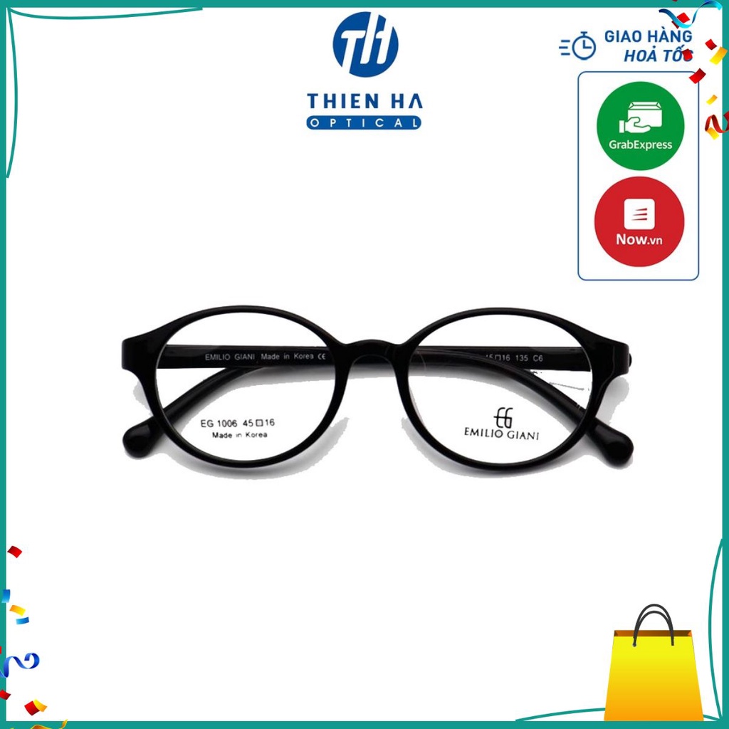 Gọng kính Thienha EG1006, gọng kính cận nhựa trẻ em dẻo, form tròn, nhiều màu nhập khẩu Hàn Quốc
