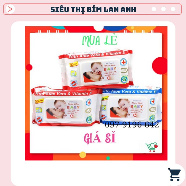 Khăn ướt Baby Thiên Phúc 100 tờ không mùi chính hãng