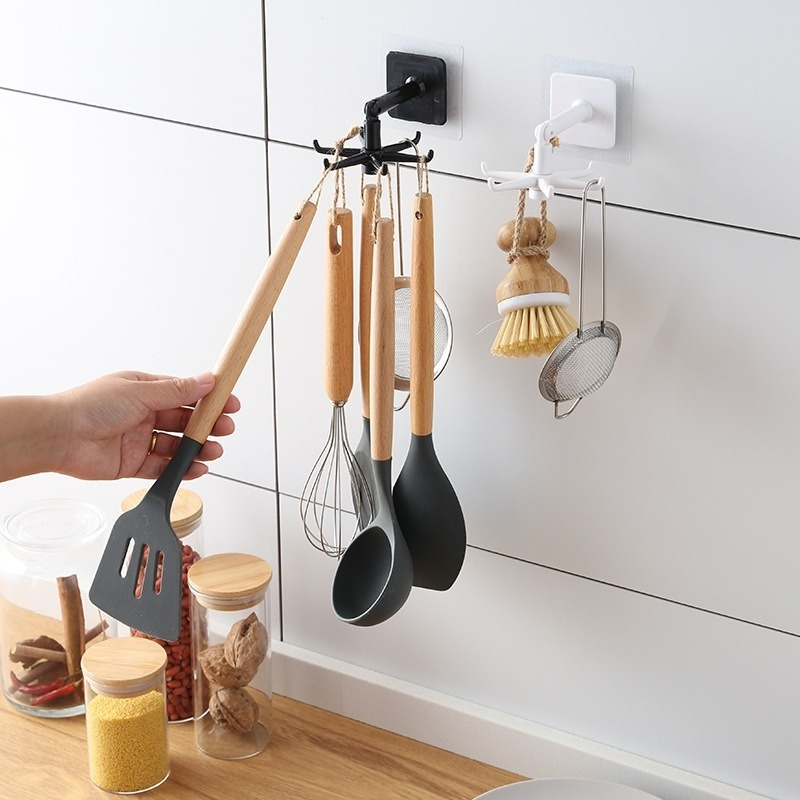 Móc Treo Đồ Dùng Nhà Bếp Đa Năng Có Thể Xoay Được Tiện Dụng Cho Nhà Bếp/ Phòng Tắm