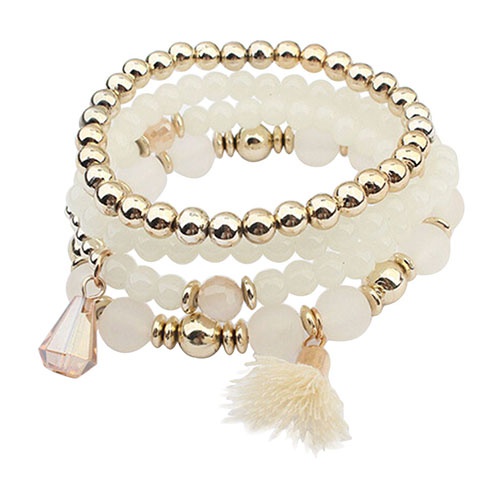 Set 4 vòng tay xâu chuỗi hạt thời trang cho nữ