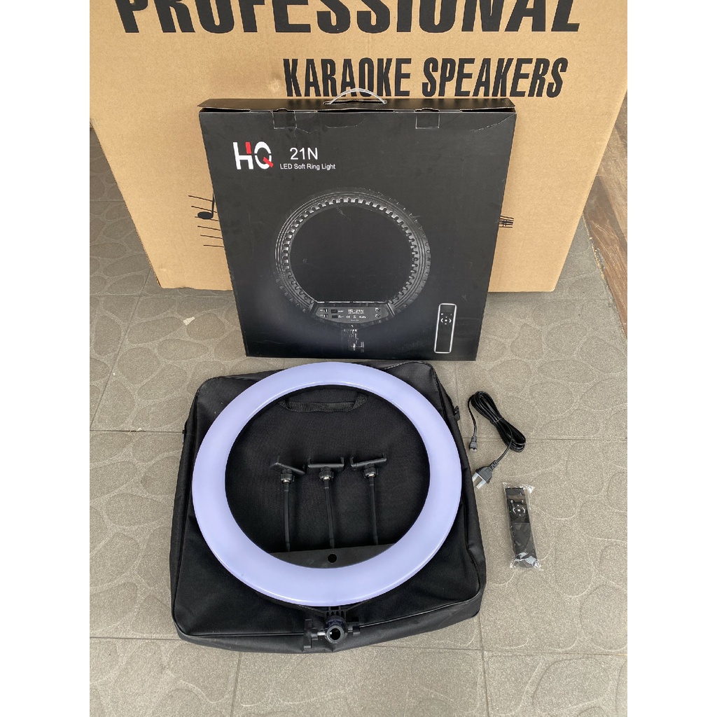 Đèn livestream 54cm HQ21N - Đèn trợ sáng 3 kẹp điện thoại size 21 inch bán hàng online, trang điểm, phun săm, chụp ảnh