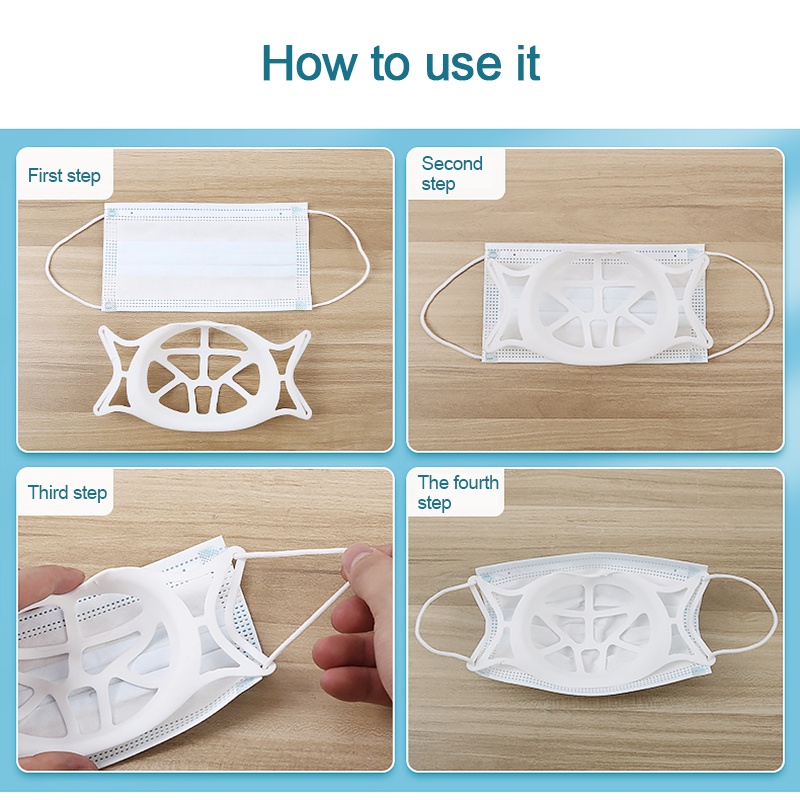 [Hàng mới về] Khung đỡ khẩu trang y tế thiết kế 3D ba chiều hỗ trợ dễ thở thoải mái có thể rửa được