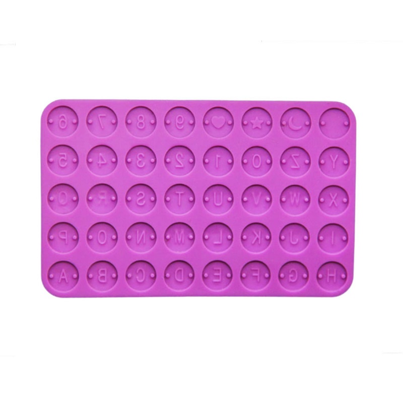 Khuôn Silicone Làm Móc Khóa Hình Tròn / Chữ Cái