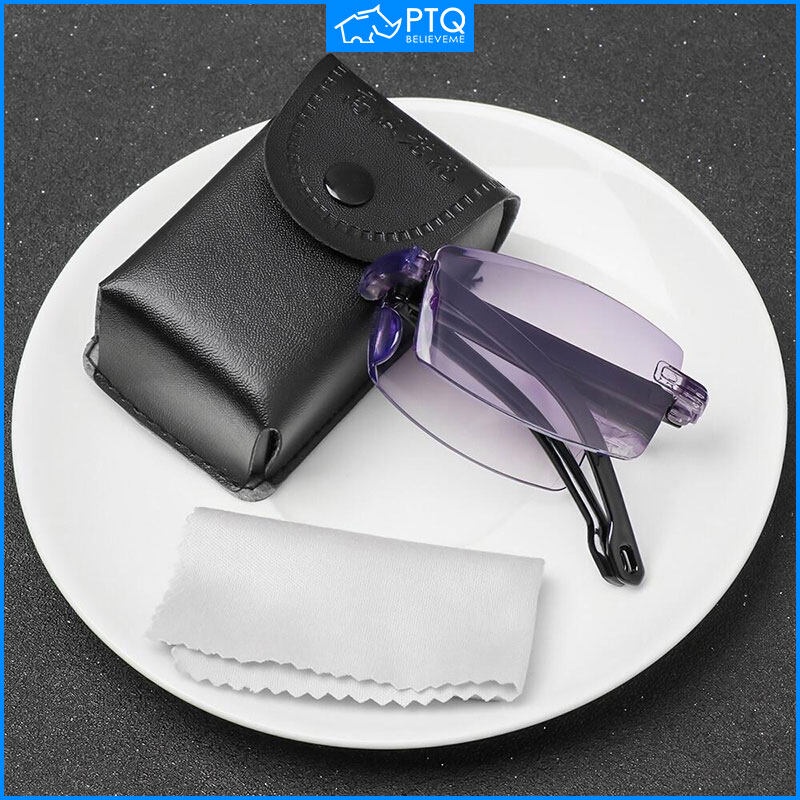 Kính Đọc Sách Không Gọng Gấp Gọn Được Với Hộp Đựng Kim Cương Chống Ánh Sáng Xanh + 1.0 + 1.5 + 2.0 + 2.5 + 3.0 + 3.5 + 4.0