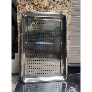 Khay inox lỗ tủ hấp cơm bánh bao