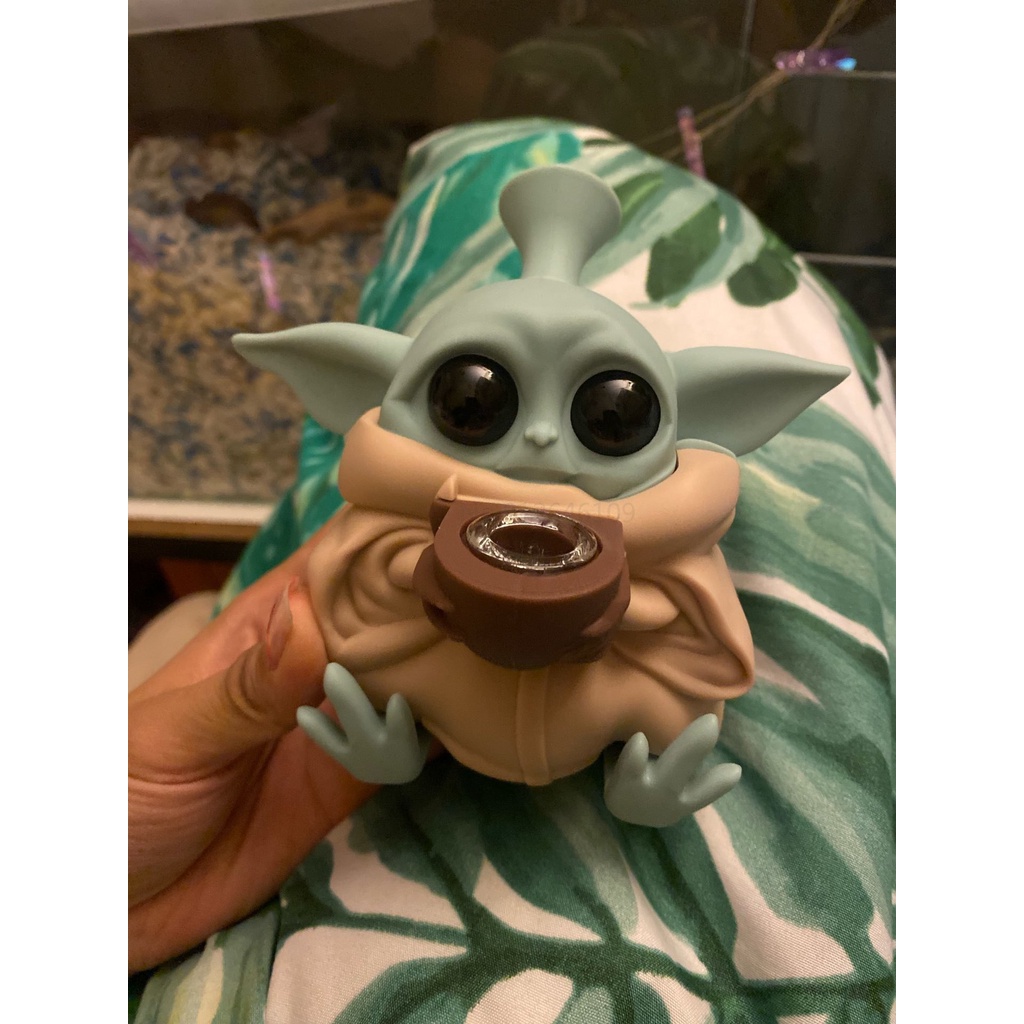 Dụng Cụ Hút Thuốc Silicone 14CM Chống Thấm Nước Hình Nhân Vật Hoạt Hình Yoda