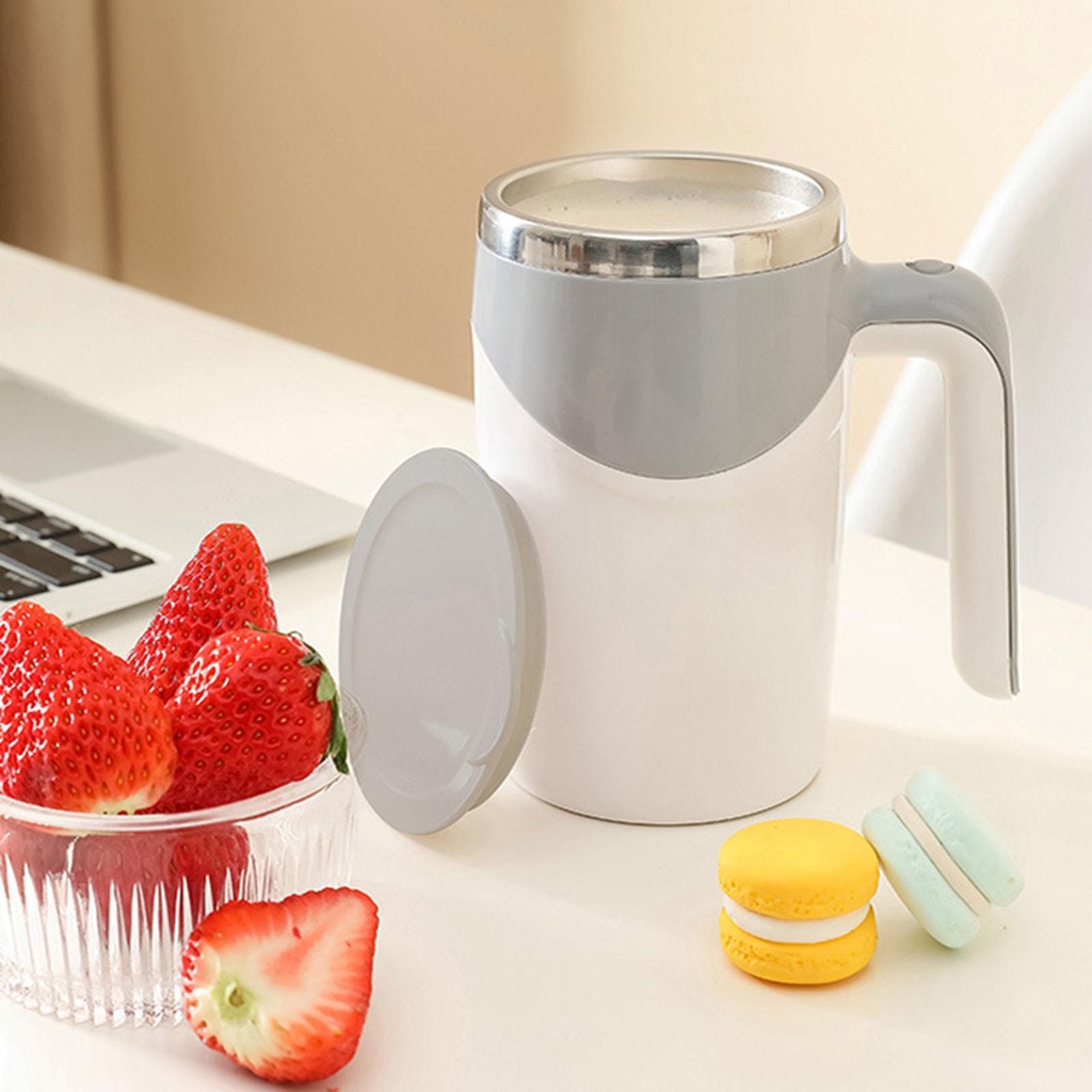 Cốc Tự Khuấy Tự Động 380Ml Cốc Pha Cà Phê Sữa Hoa Quả Cốc Khuấy Điện Từ Tính Bằng Thép Không Gỉ Cốc Xoay Lười