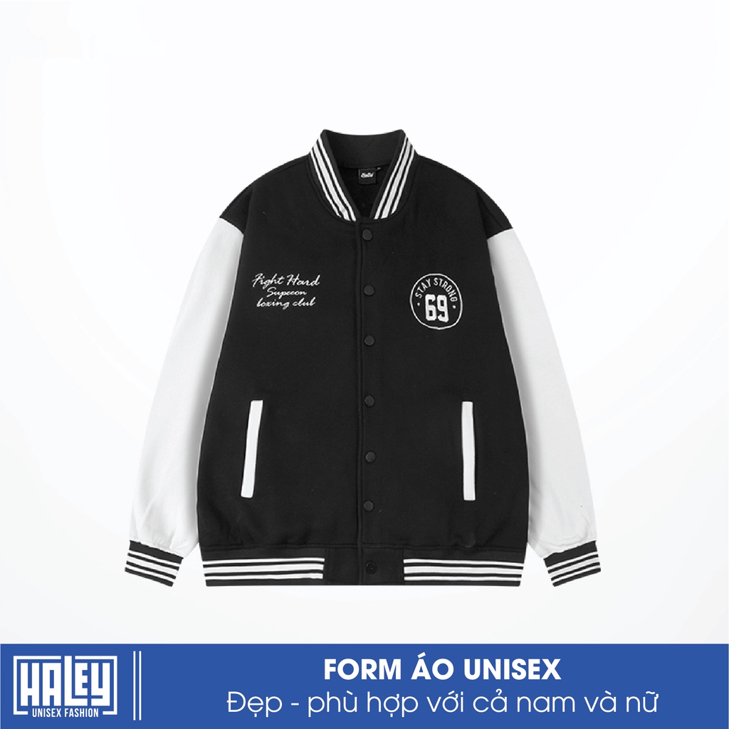 Áo bomber khoác Nam Nữ Unisex HALEY Street Wear Phong Cách Hàn Quốc Chất Nỉ Cao Cấp mã BB06 Không Xù Đủ Màu Dễ Phối Đồ