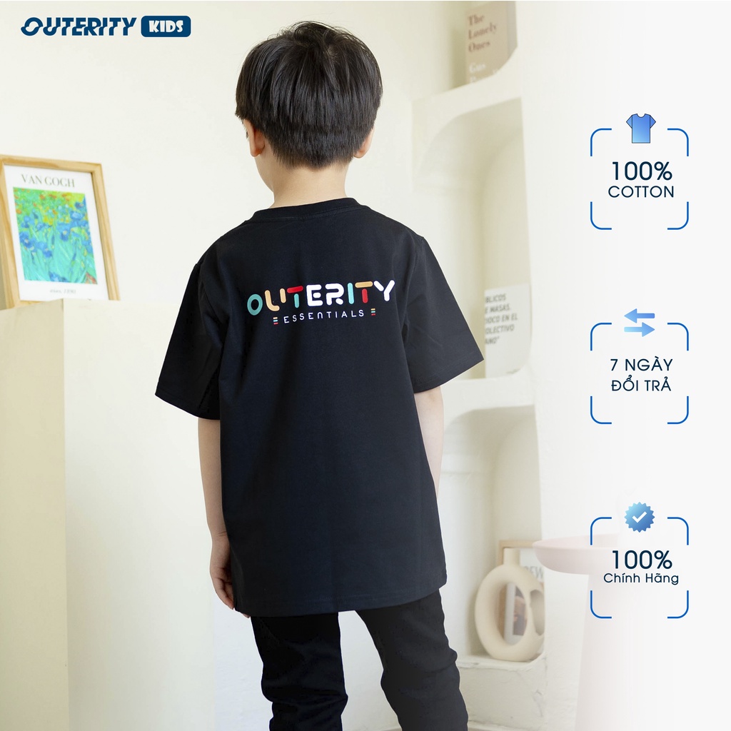 Áo thun OuterityKids Rainbow Đen - ORK101