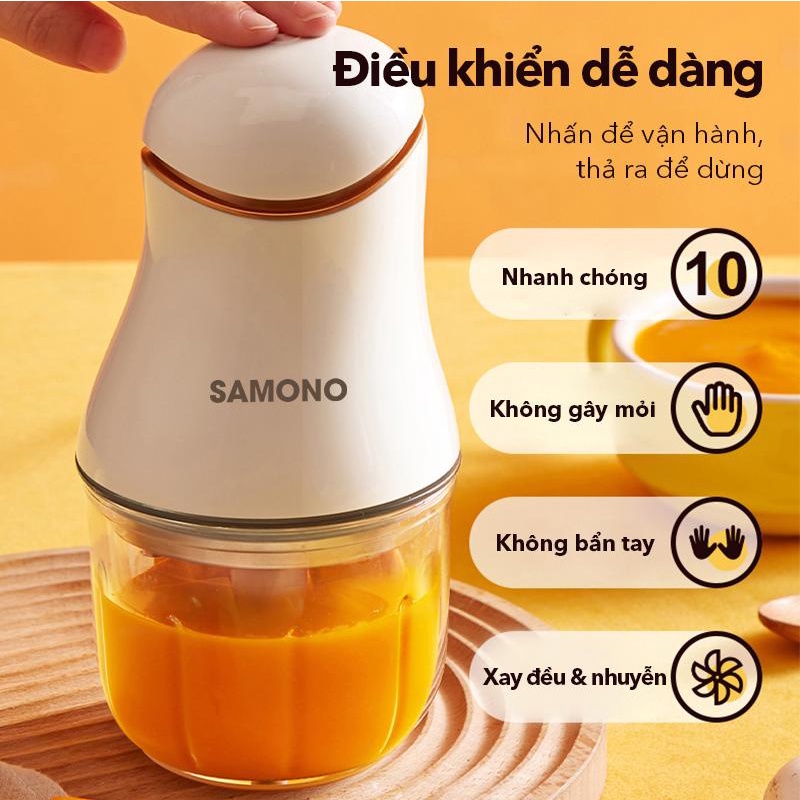Đơn Sỉ 10 Máy xay ăn dặm đa năng SAMONO công suất mạnh mẽ 200W, sản xuất tại Indonesia - BH 12 tháng