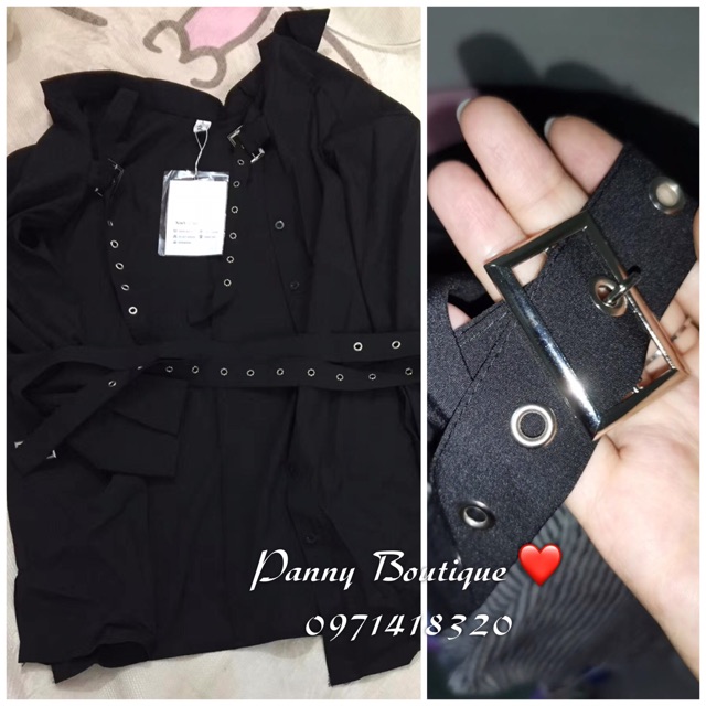 Đầm kiểu sơmi khuy đai cá tính, style ulzzang Hàn Quốc 🌻 Panny Boutique 🌻