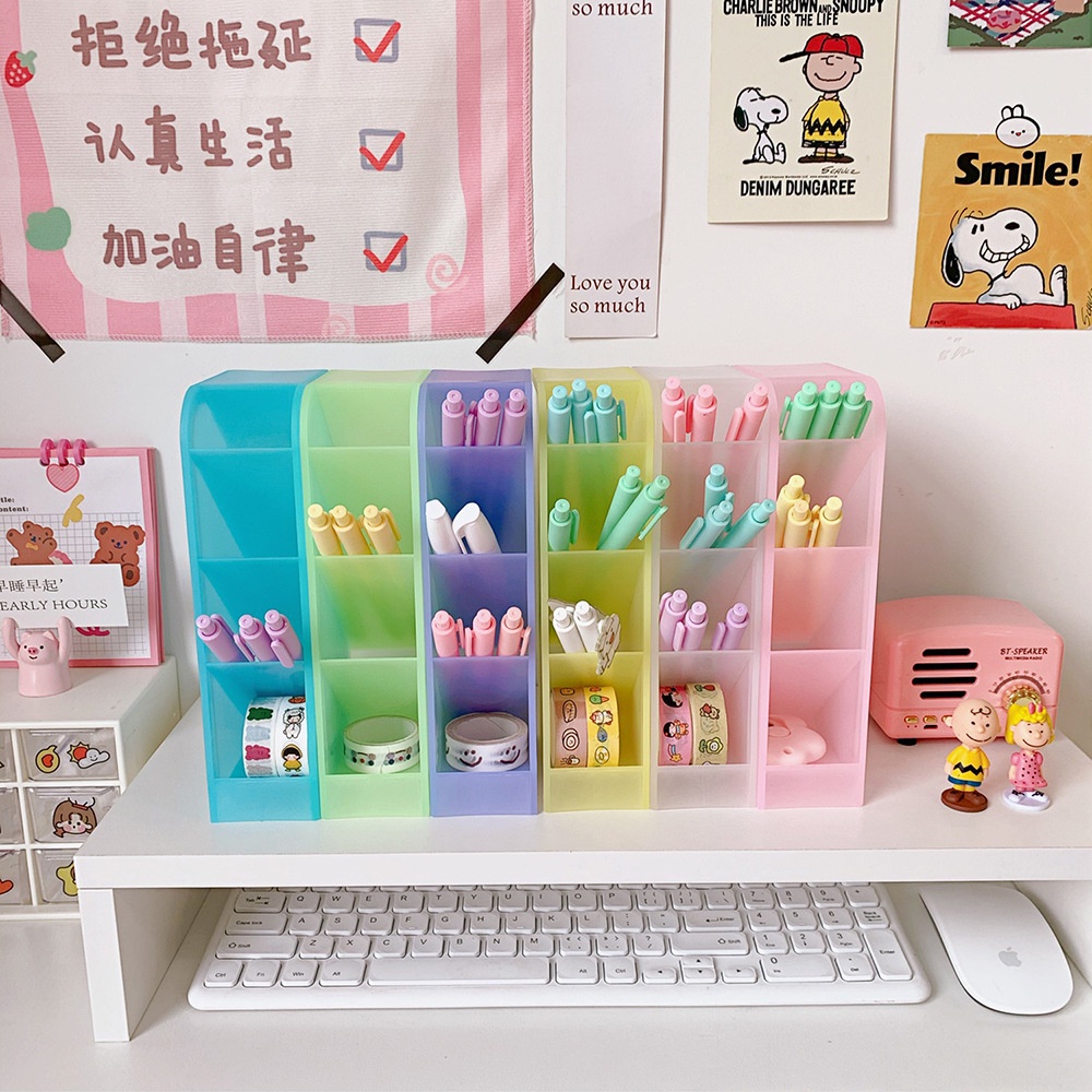 Giá Đỡ Bút / Mỹ Phẩm Để Bàn Phong Cách Hàn Quốc Tiện Dụng Cho Học Sinh / Văn Phòng