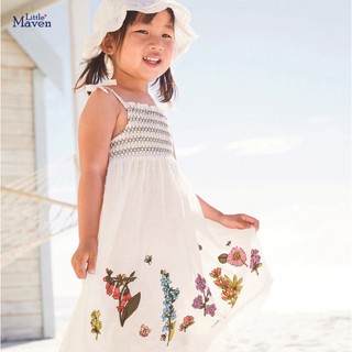 Có sẵn - váy thun thêu smock bé gái
