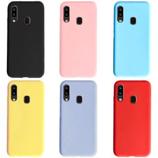 Ốp điện thoại silicon dẻo mặt nhám màu kẹo cho Samsung Galaxy A10 A20 A30 A40 A50 A60 A70 A20e 20