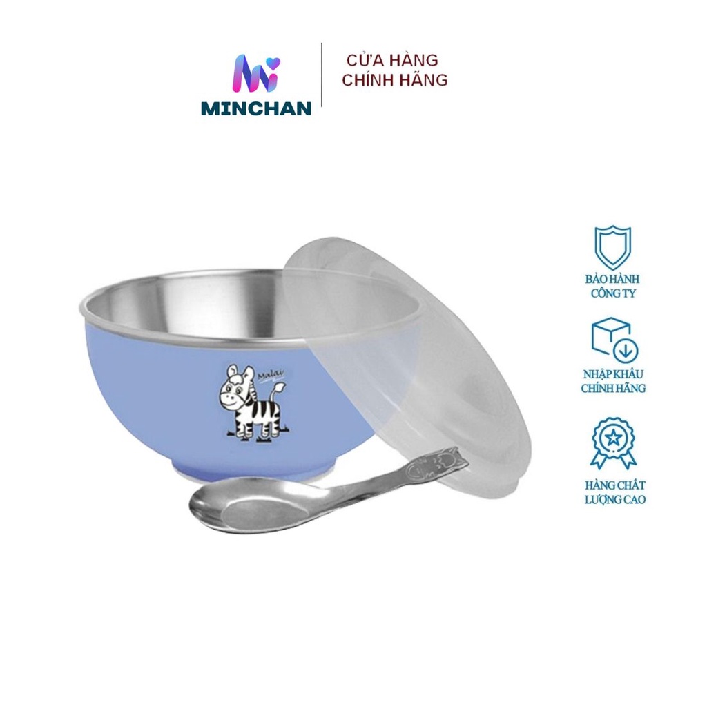 Chén inox 304 cách nhiệt chống nóng 2 lớp Kiddy MINCHAN - cao cấp nội địa Thái Lan - hàng chính hãng