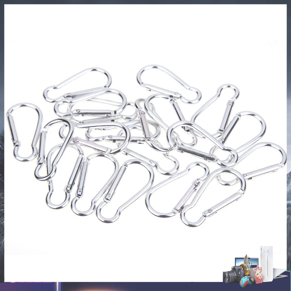 Bộ 20 Móc Khóa Carabiner Nhôm Màu Bạc