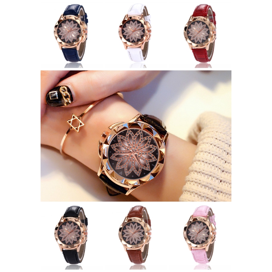 Diamond  Women Jam Tangan Wrist Watch Cao CẤp Hàn Quốc Watches Thể Thao Thời Trang Automatic Chống Nước Digital