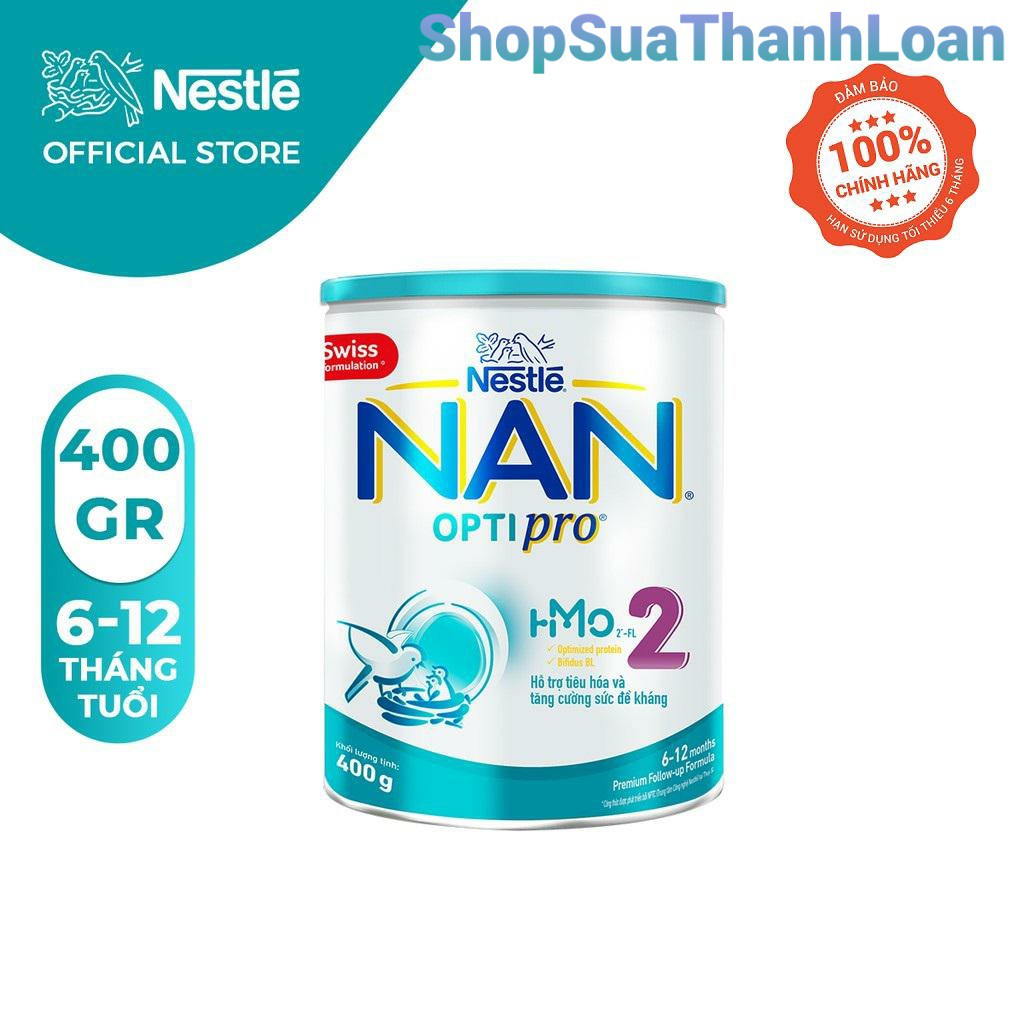 [HSD T5-2023] [MẪU MỚI] Sữa Bột Nestle NAN OPTIPRO 2 HMO – Hộp 400gr