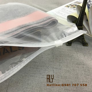 Túi zip lụa mờ có khóa kéo đựng quần áo size 25x35 cm _Aly