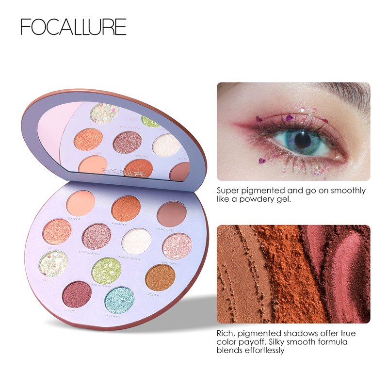 Bảng phấn mắt FOCALLURE 12 tông màu Thời gian bí ẩn đẹp mắt
