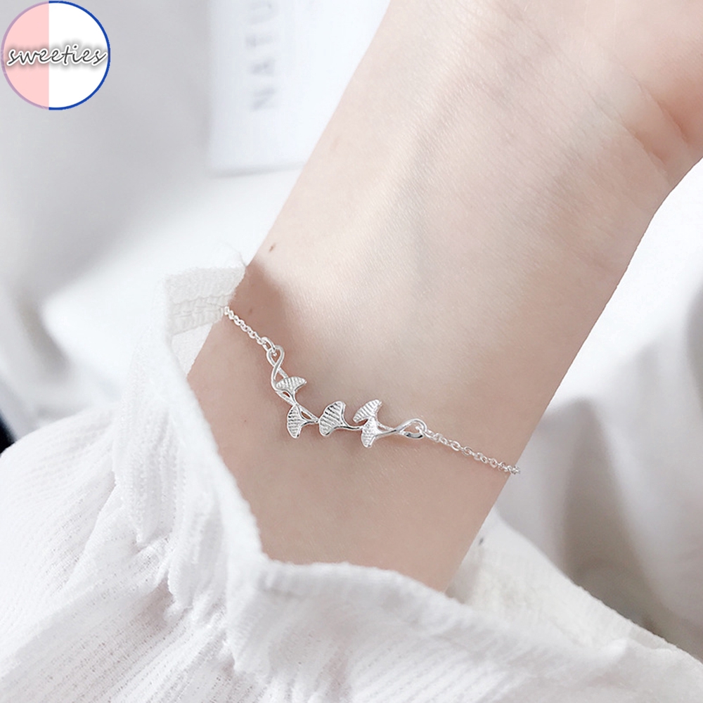 Vòng Tay Mặt Lá Bạch Quả Phong Cách Hàn Quốc