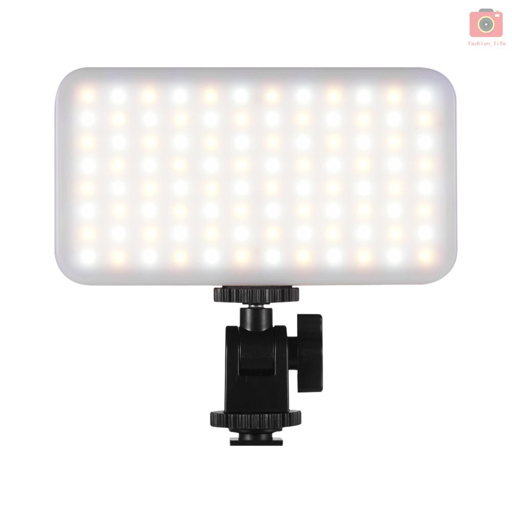 【fash】ORDRO Mini LED Video Light On-Camera Fill Light Photography Lamp Dimmable 2700-6500K CRI 95+ Built-in 2000mAh Battery with Cold Shoe Mount Adapter USB Charging Cable for Canon Nikon Sony DSLR Camera