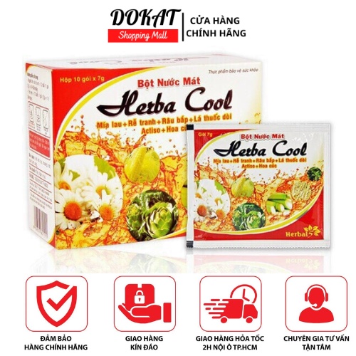 Bột Nước Mát Herba Cool ( hộp 10 gói x 7g) Thanh nhiệt giải độc