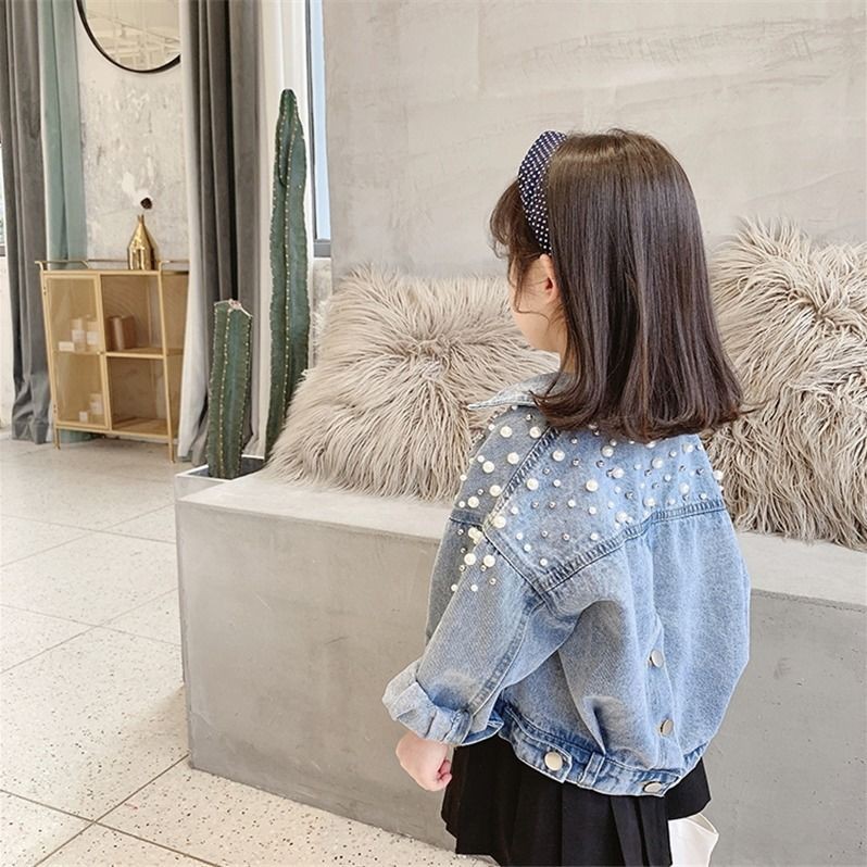 Xuân Thu 2021 Áo khoác denim cho bé gái, Áo khoác denim trẻ em, Quần jean trẻ em, Quần áo trẻ em mới cho bé gái, Phiên bản Hàn Quốc của trang web phong cách nước ngoài, "Đã phát hành vào ngày 10 tháng 3"