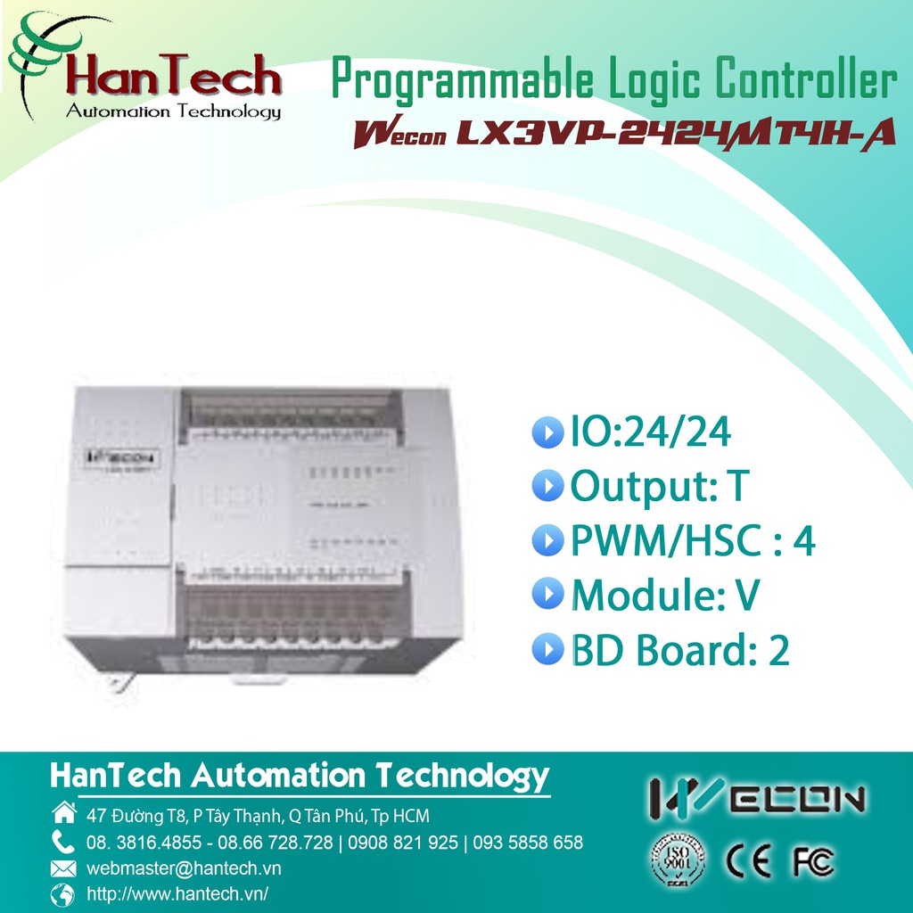62/ Bộ điều khiển logic có khả năng lập trình (PLC)  Wecon LX3VP-2424MT4H-A [HanTech Automation Technology]