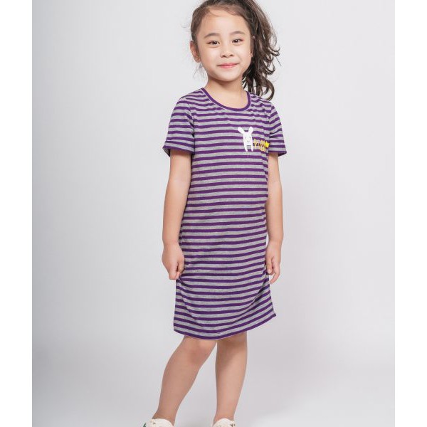 [Mã FARSBR242 giảm 15% đơn 99K] Váy suông kẻ tím LK0068 - Lovekids