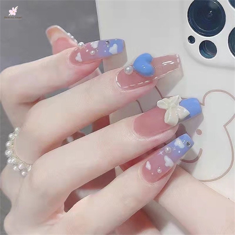 Bộ 24 móng tay giả kiểu dáng thời trang có thể tái sử dụng nail giả trang trí nghệ thuật KURI.ORDER